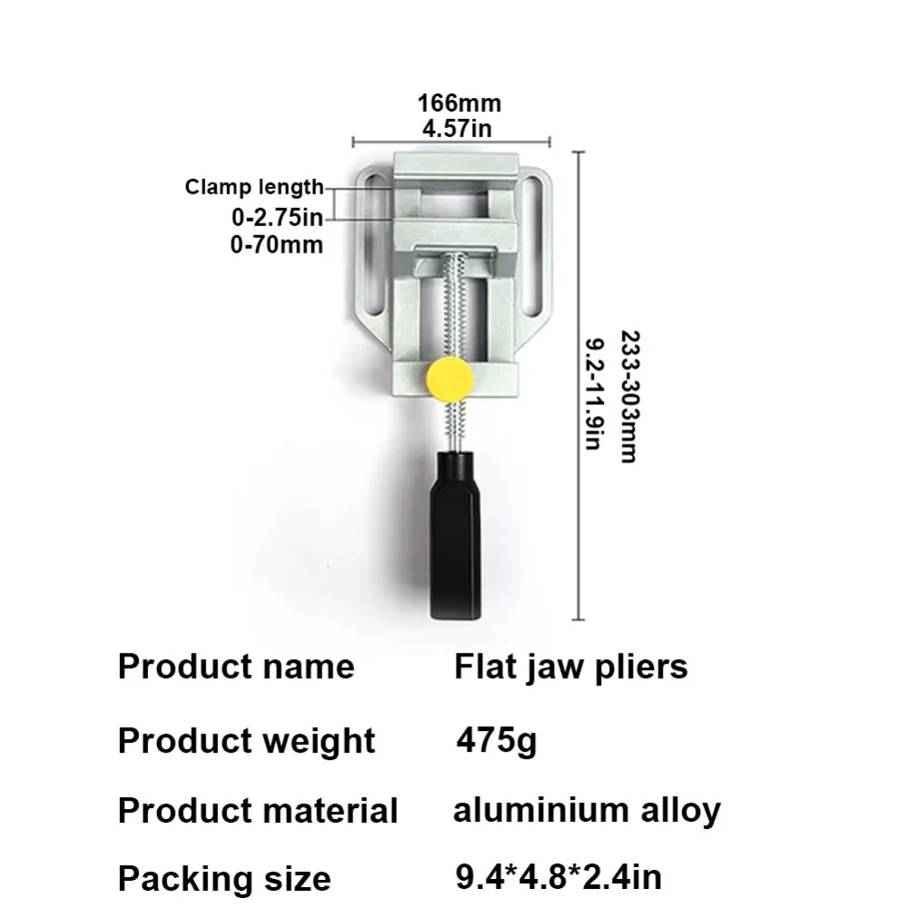 

NEW Plain Vice Electric Bench Drill Stand Woodworking Table Top Drill Holder Mini Aluminum Alloy Pliers Clamp