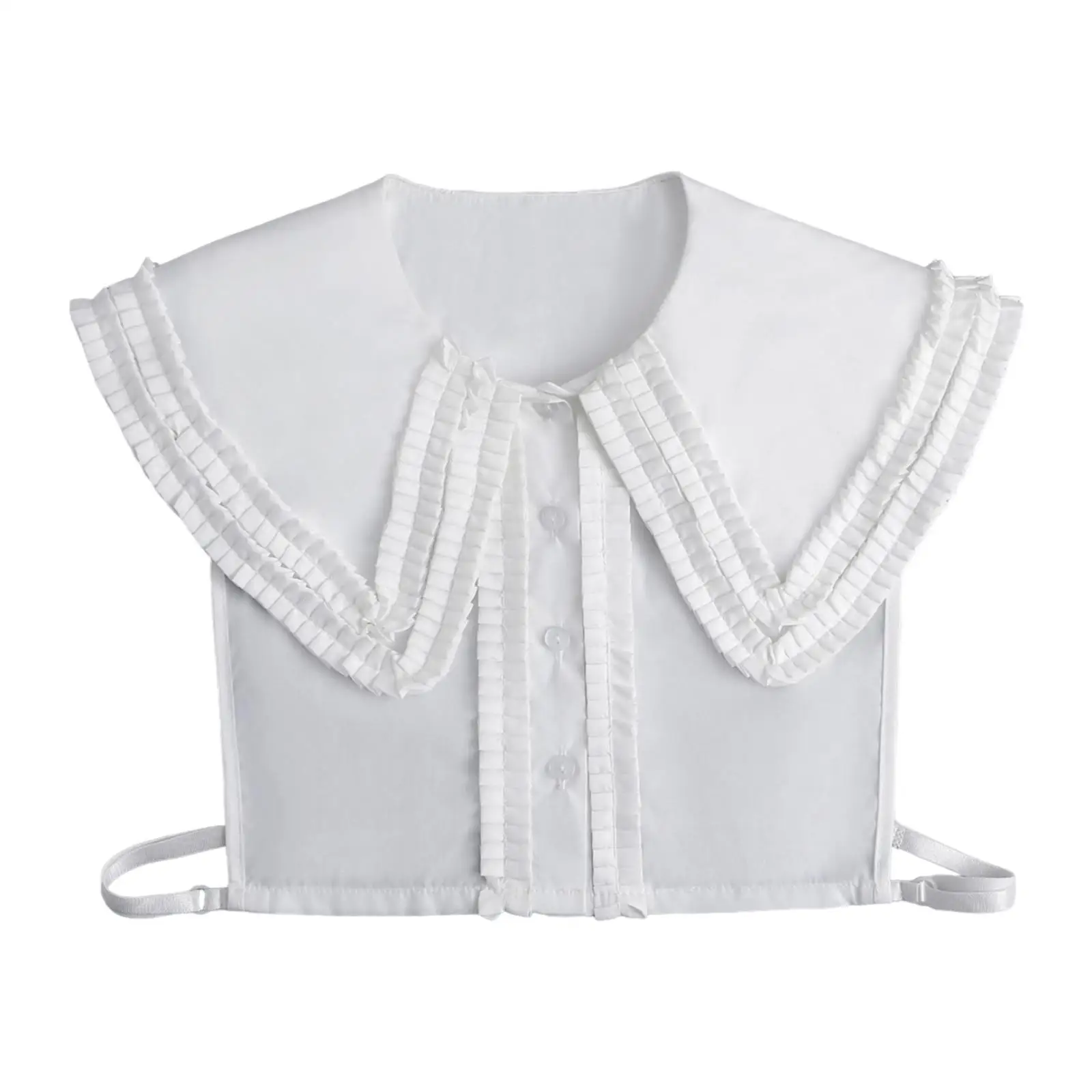 Pleated Doll Decorative Collar Elegant Fake Collar for Sportswear Shirts Blouses