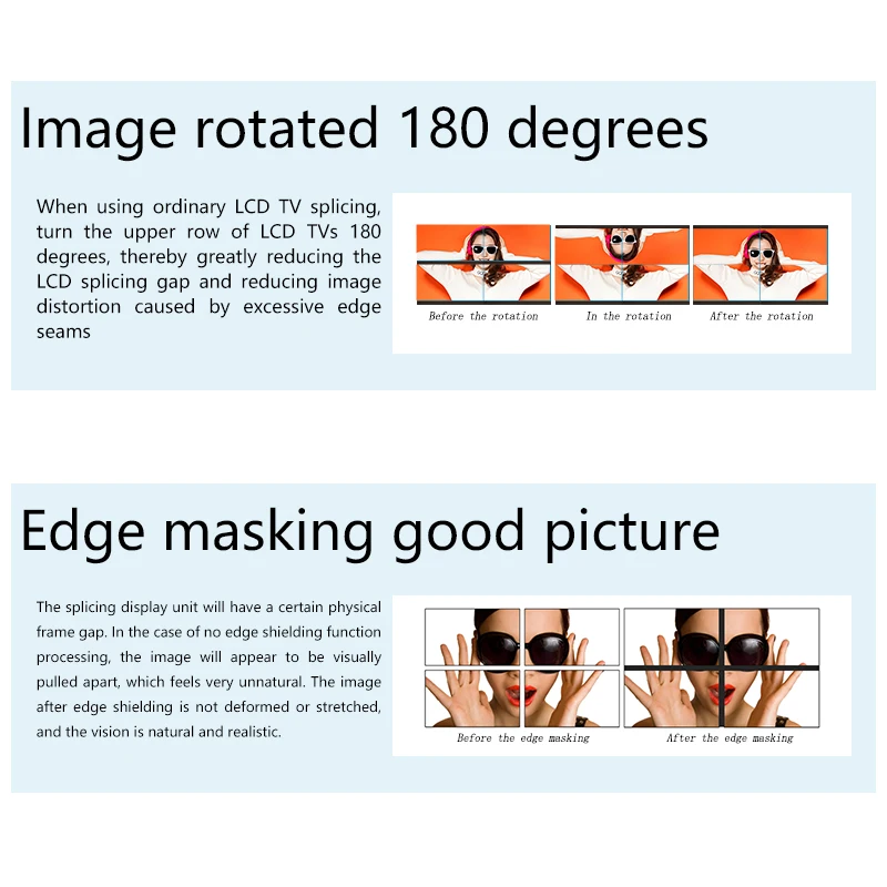 4 in 4 out Seamless Splicing Matrix Processor Switcher 4K60Hz HDMI Switcher Matrix 4x1 Horizontal mode