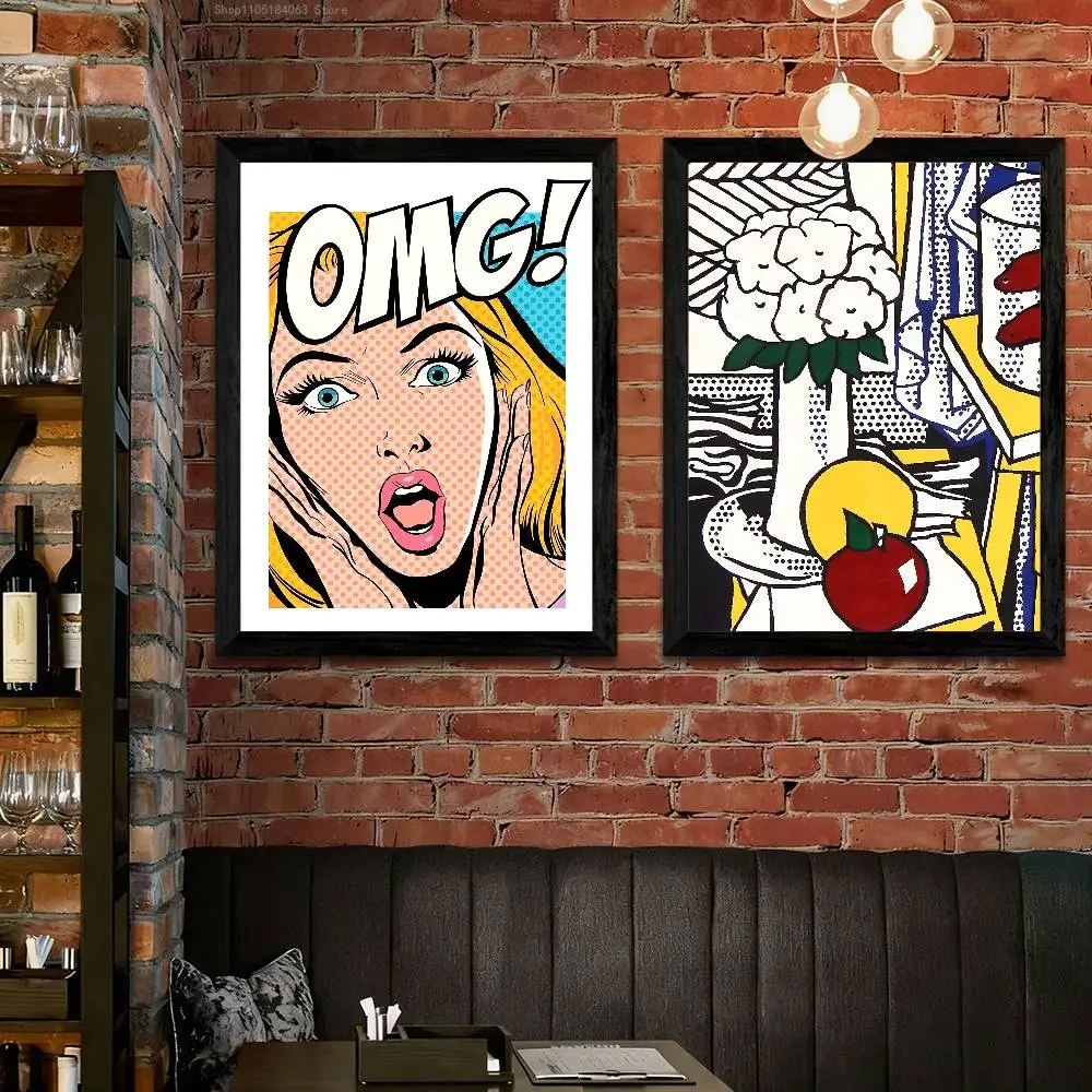 

R-Roy L-Lichtenstein Pop Art Poster Multi-Purpose Wall Art for Living Room Bedroom Office Hallway Bar Home Decor Gift