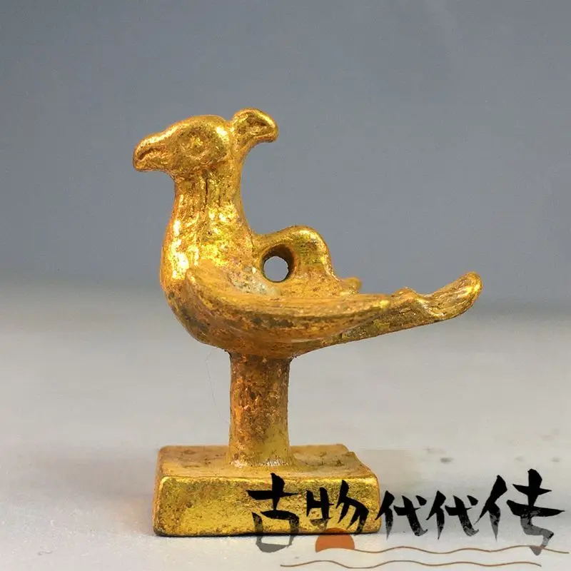 Gilt Vermilion bird seal Ornament Decoration Tea Pet Figurines Desk Decor Accessories