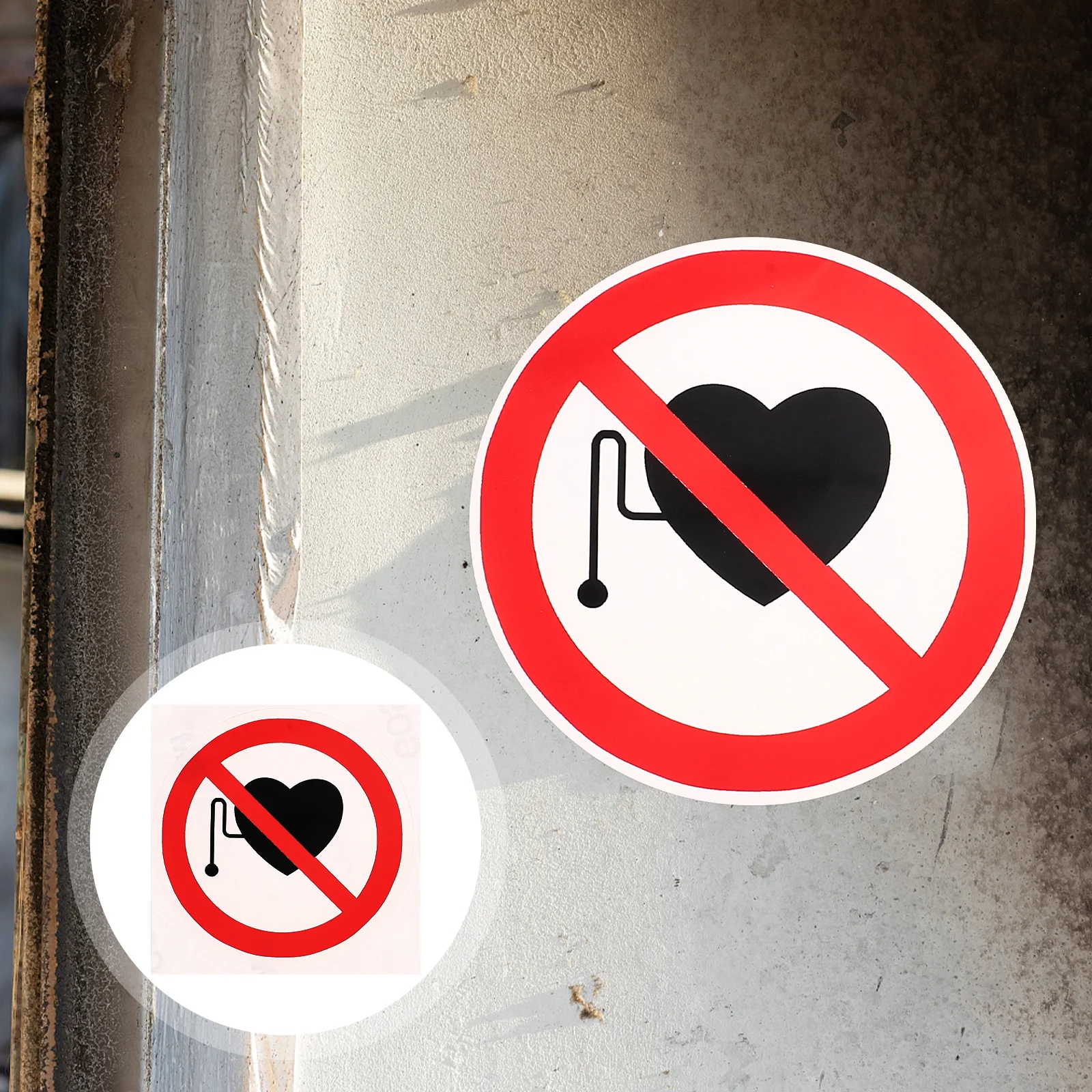 3 قطعة ملصقات لا تحذير ملصقات السلامة للمستشفيات الخاصة العامة لزوجة قوية آلة الحذر المستديرة #2