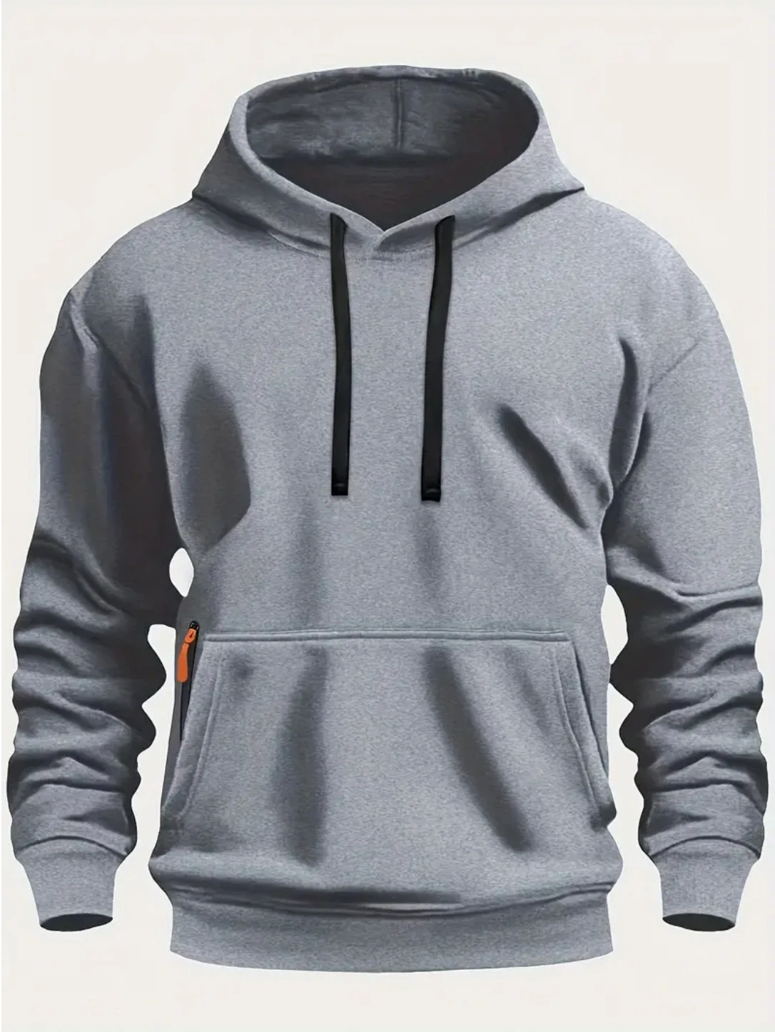 Fall/winter New Arrival Men's fleece Hoodie High Quality Solid Color Hooded Sweatshirt Male Fashionable street style sweatshirt - Image 4