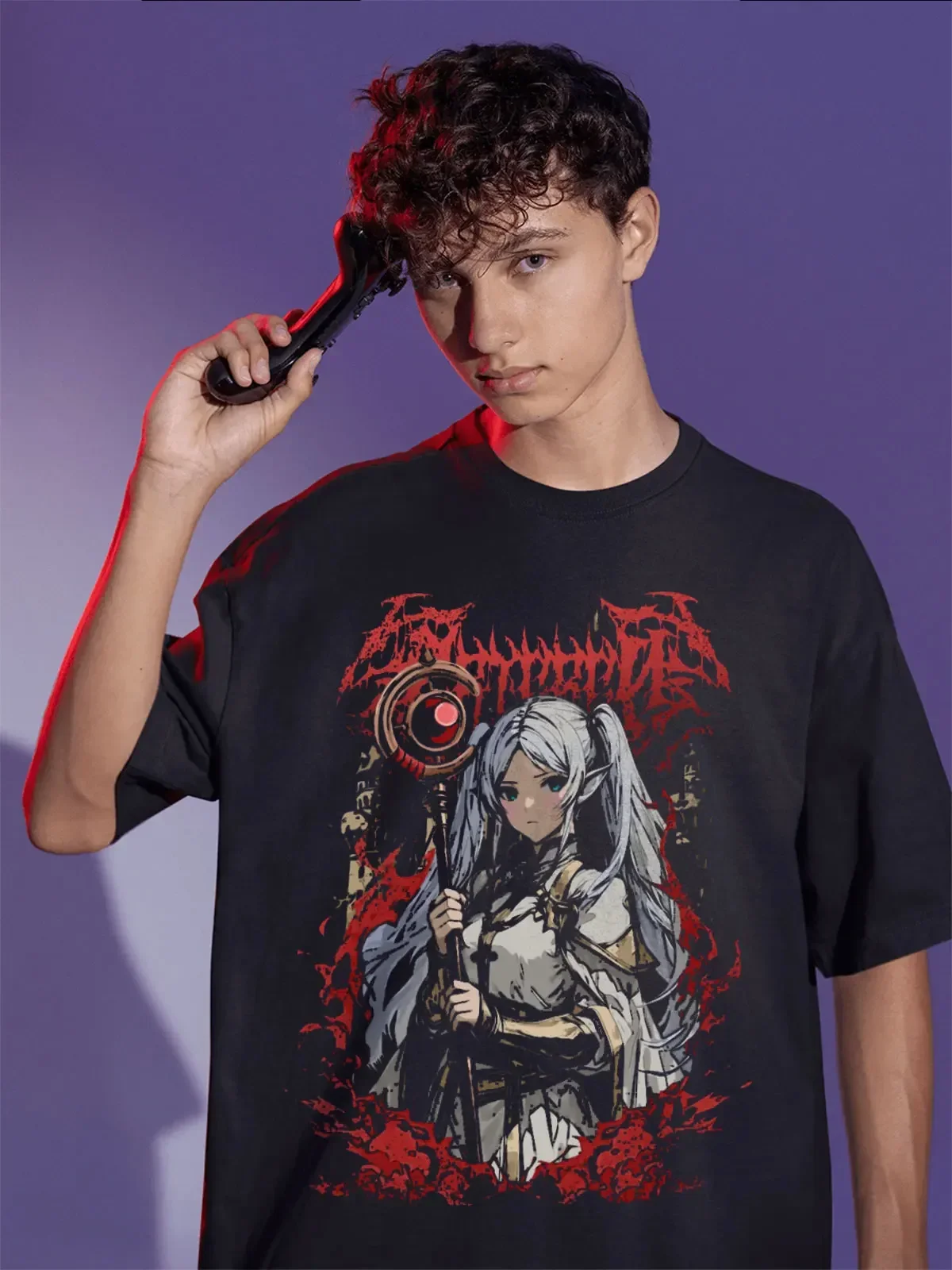 Frieren T-Shirt Beyond Journey's End Fern Stark Girl Anime Gifts Shirt All Size