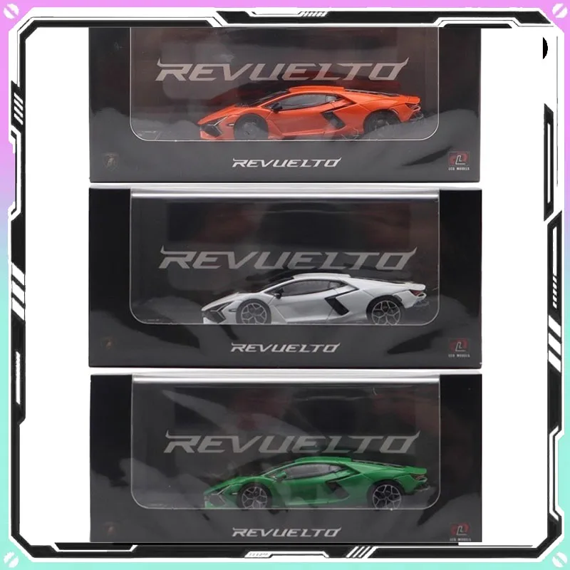 

В наличии 1/64 ЖК-модель автомобиля Lamborghini Revuelto, модель автомобиля из сплава, имитация модели, украшение для комнаты, коллекционный подарок на день рождения, игрушки