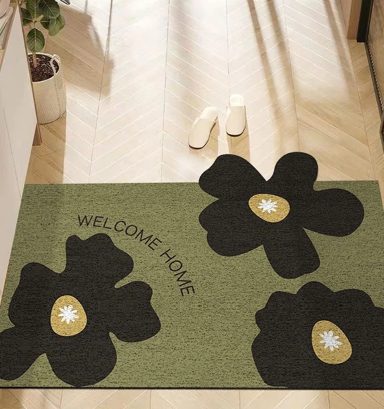 

Цветочный придверный коврик для дома, обрезаемый, грязезащитный, износостойкий, шелковистый, круглый, для использования внутри и снаружи помещений