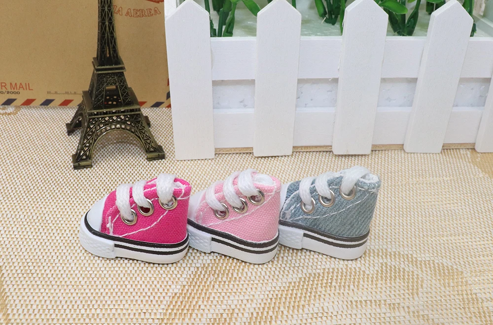 Puppenschuhe 3,5 cm * 2 cm * 3 cm für Bryc-Puppen Mini flache Canvas-Turnschuhe für 1/8 16 cm 6 Zoll BJD Finger-Tanzschuhe Spielzeug – Detail 4
