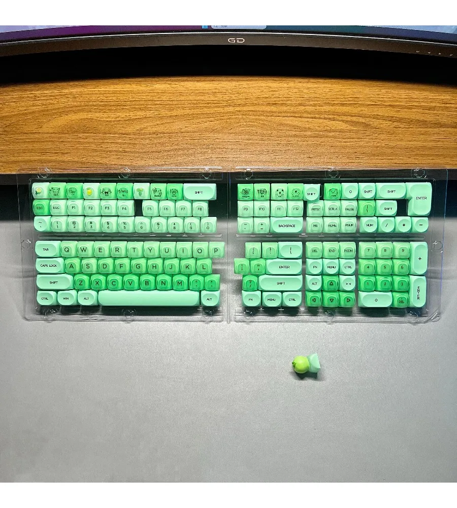 Small lime jelly keycap cute round PBT + PC mechanical keyboard ball cap 61/68/75/87/98/108