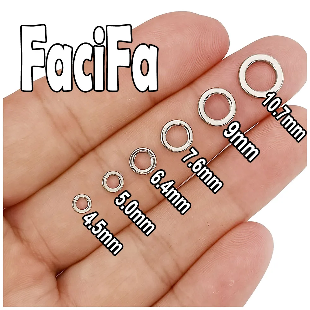 100 or 50pcs Stainless Steel Heavy Duty Fishing Solid Ring Jigging Pesca Saltwater Accessories For Fishing Lure Hook Snap Swivel