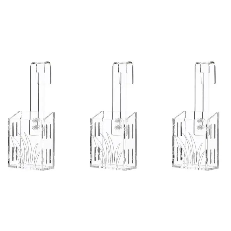 

ABKS-3X Aquarium Planter - Hanging Holder Acrylic Aquatic Plant Cups Fish Tank Plant Holder Aquarium Plant Pots A