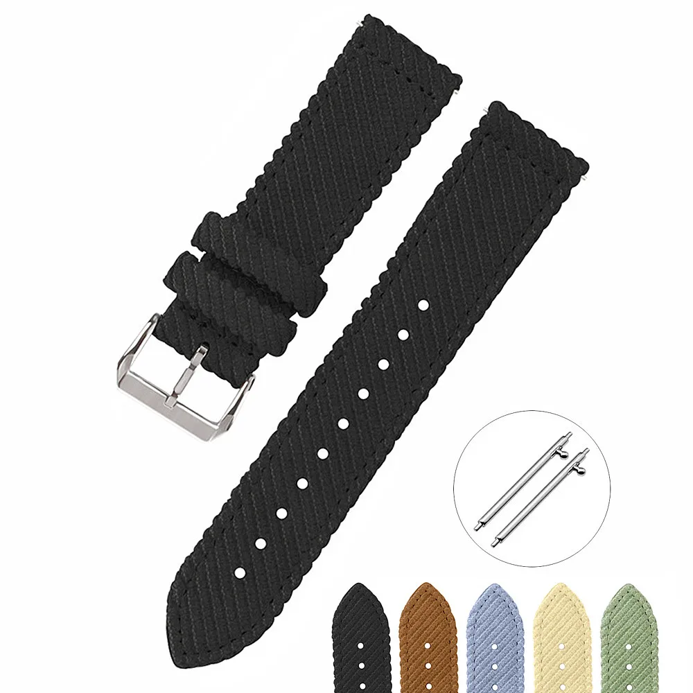 

New High Quality Corduroy Watch Band 20mm 22mm Men Women Two-Piece Quick Release Corduroy Watch Strap Smartwatch Watchbands