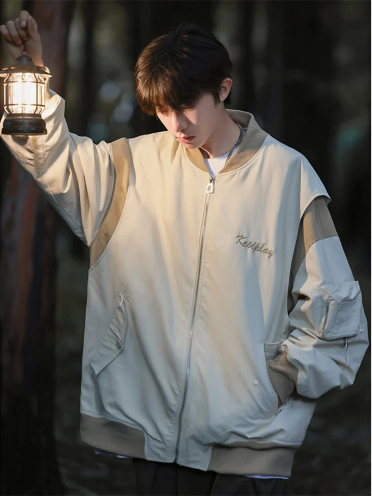 

Японская бейсбольная куртка для мужчин, весенне-осенняя рабочая одежда, ветрозащитная, с длинными рукавами, на молнии, свободного кроя