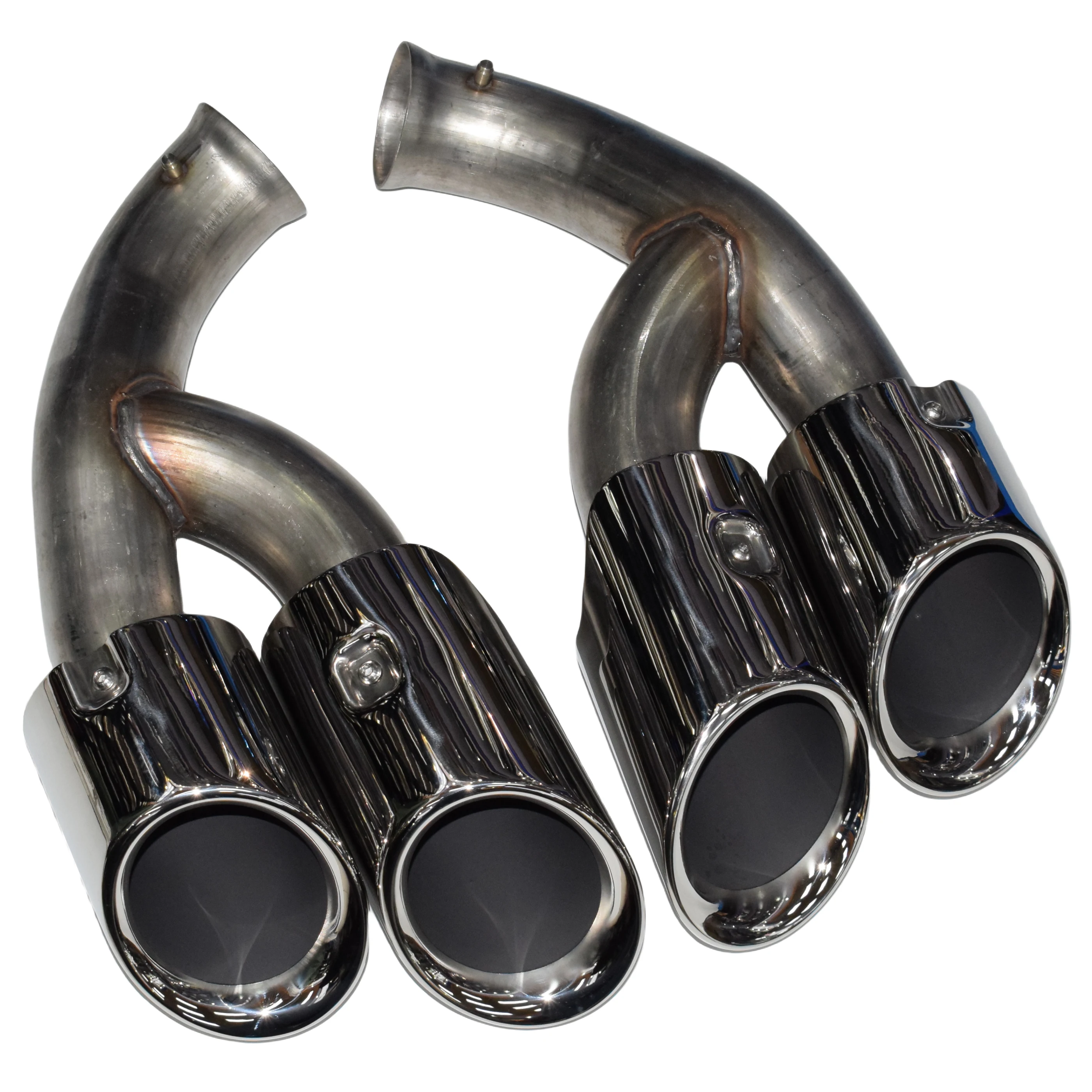 2015-2017 Porsche Cayenne 958 Upgrade Stainless Steel Round Exhaust Tips Performance System Muffler Tip Exhaust Pipes