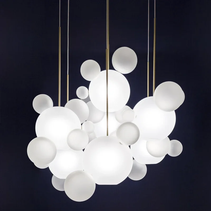 Modern Bubble Ball Pendant Lights Frosted Glass Globes Dining Room Kitchen Chandelier For Living Room Hanging Lamp Light