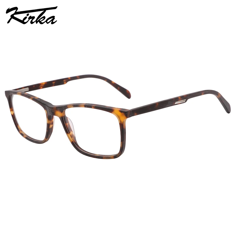 

Kirka Unisex Eyewear Acetate Flat Rectangle Tortoise Glasses Optical Prescription Glasses Thin Temples Colors Glasses WD1438