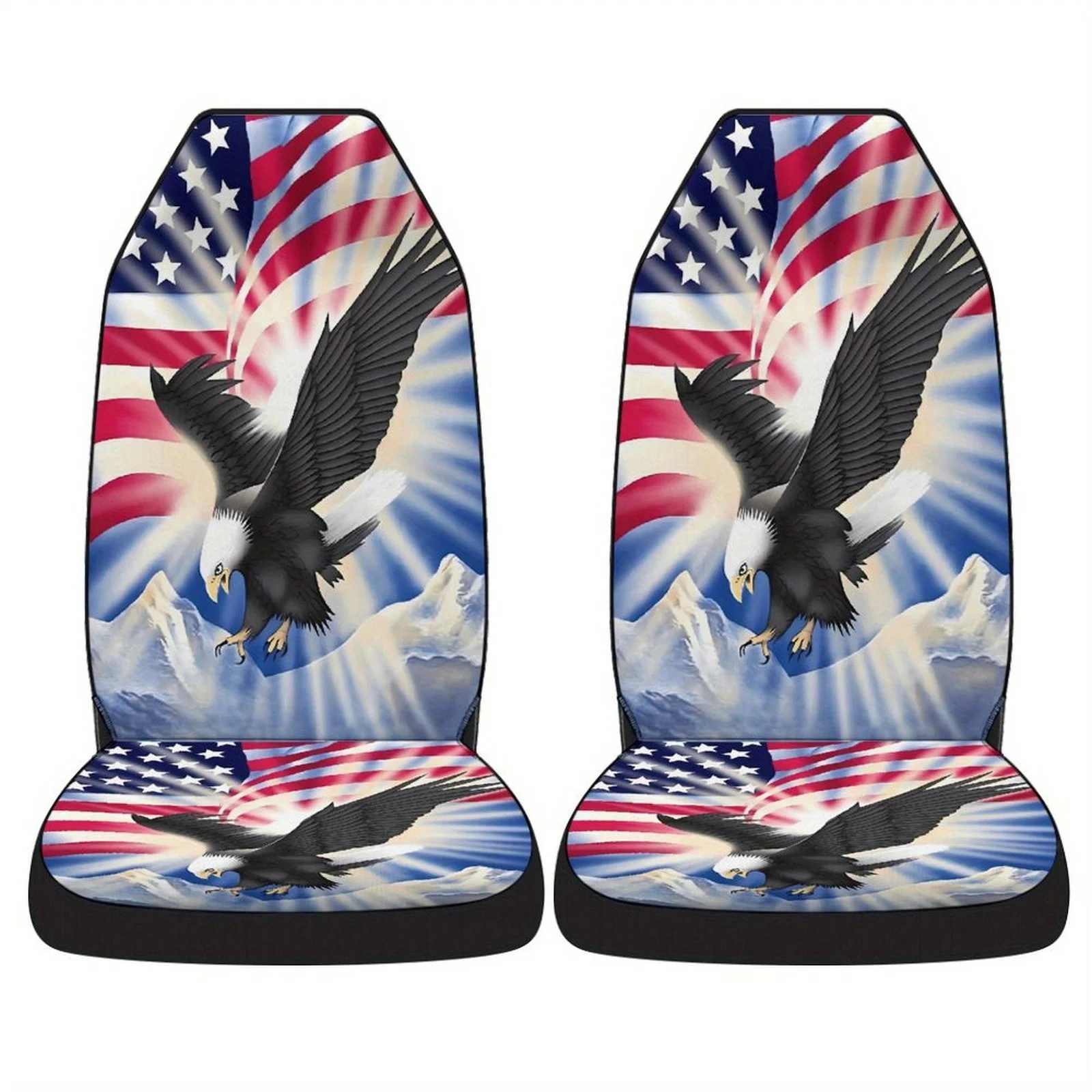 قطعتان من أغطية السيارات الداخلية الأنيقة بنمط لافتة متدلية على شكل نجمة، قابلة للتنفس وغير قابلة للانزلاق، أغطية أمامية للسيارات. #4