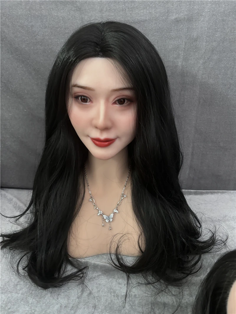 ROS الفم مزروع الشعر والحواجب سيليكون حقيقي الكبار دمية جنسية رئيس الفم مثير دميات حب للرجل #5