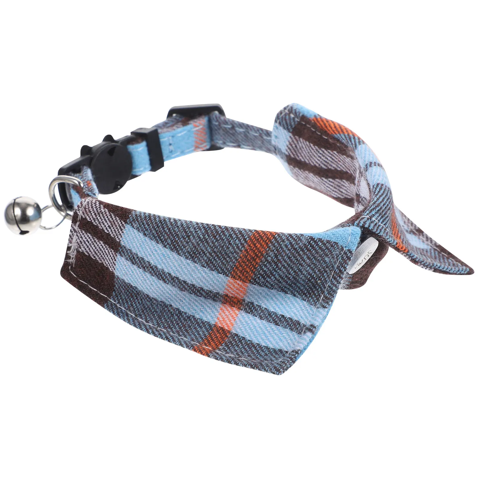 

Cat Collar Cute Kitten Adjustable Plaid Bell Collar Breathable Comfortable for Daily Use Cat Collars Kitten Collars