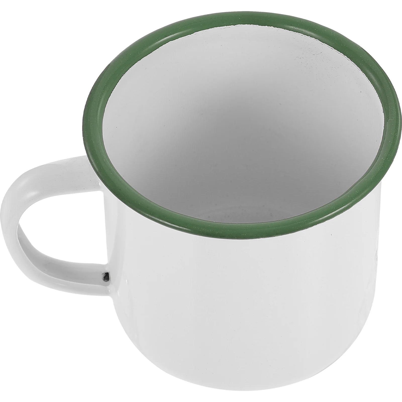 

Enamel Mug Cup White Coffee Tea Cup Red Rim Thickened Mouth Drink Water Juice Beverage Home Office Kitchen Bar Use