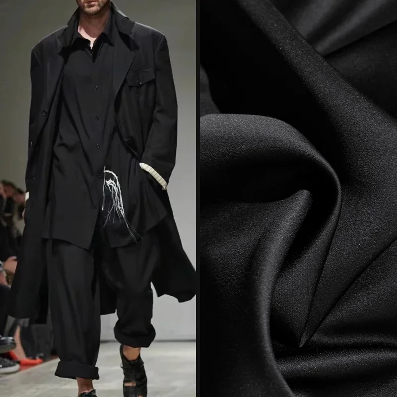 

Утолщенная прозрачная ткань из полиэстера на метр, силуэт, юбка, куртка, плащ, одежда, выпускная дизайнерская ткань, черный, белый цвет