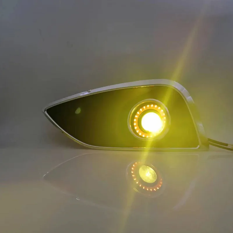 LED Fog Lights Assembly For Hyundai IX35 2010  2011 2012  Dual Color Angel Eye Daytime Running Lights Fog Lamp Accessories Kits