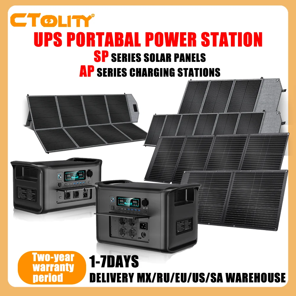Stations de charge CTOLITY série AP 1800W-2600W 1024Wh-2048Wh complètent les panneaux solaires 100W-400W, correspondance flexible