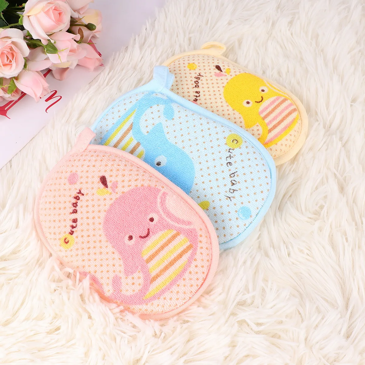 

3Pcs Shower Sponge Brush for Children Soft Smooth Durable Nonharmful Health Friendly Bath Tool Baby Showering Sponge