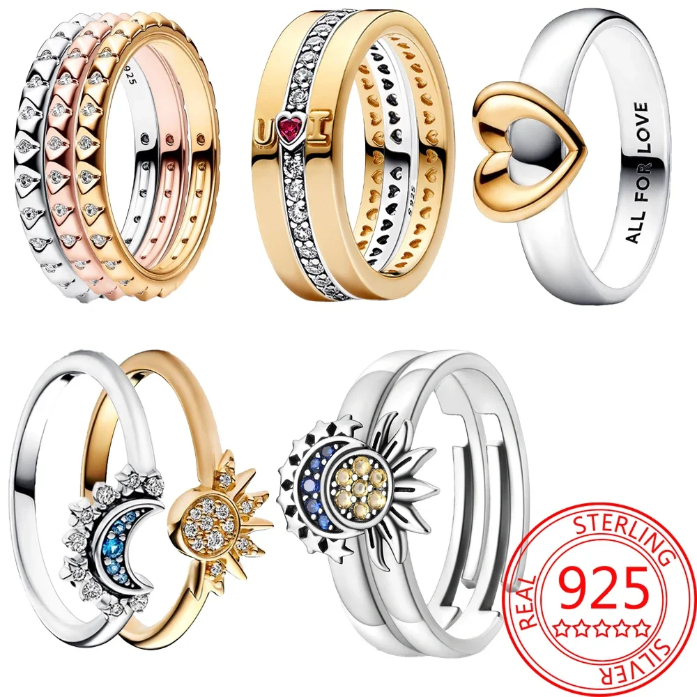 

Timeless 925 Sterling Silver Lovers&Sisters' Sun Love Ring Romantic Dating Jewelry That Expresses Love