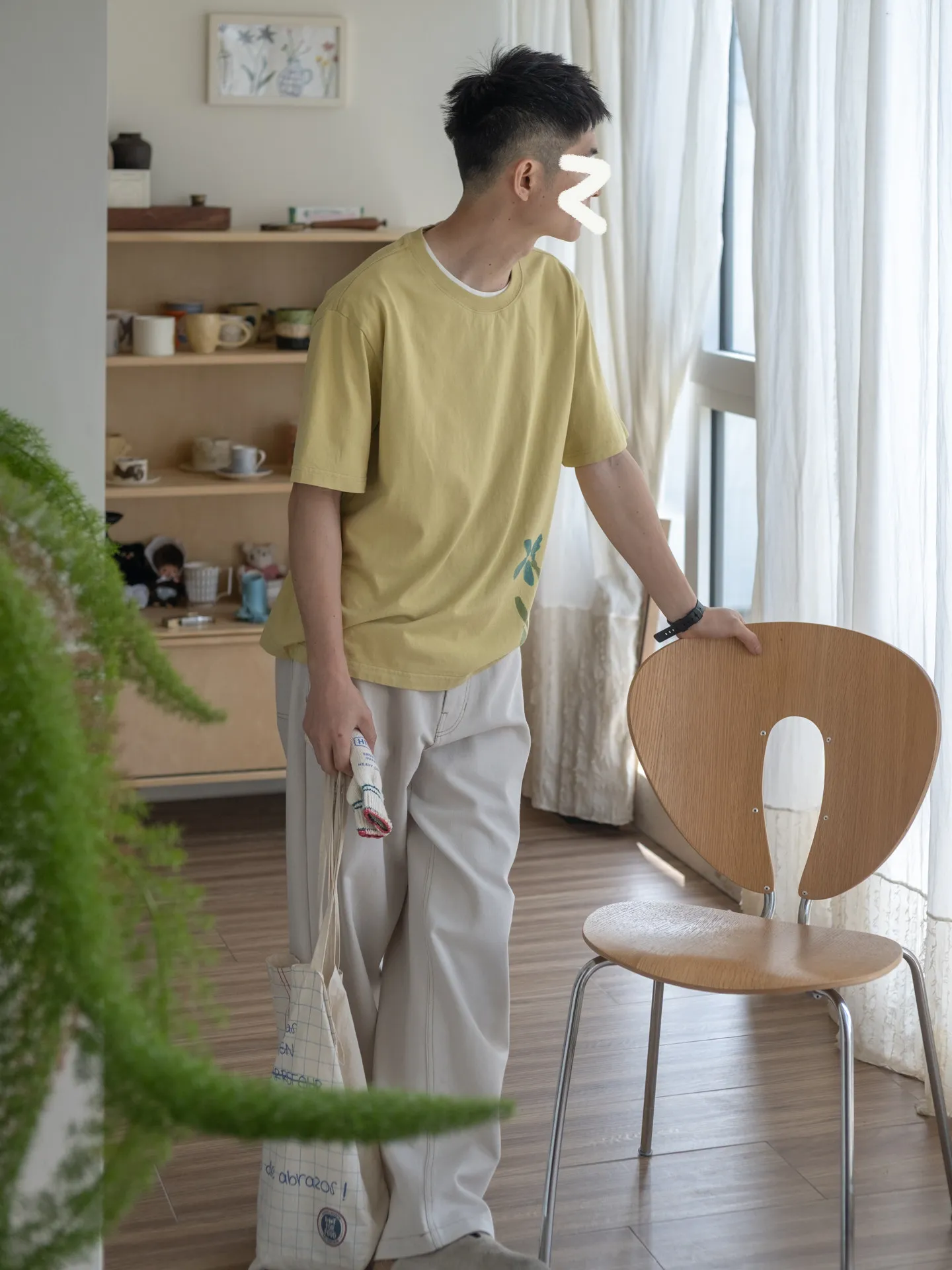 2026 Men's Summer New Fashion Elegant Tees Handsome Hand-painted Flower Print Tops Male Round Neck Short-sleeve Cotton T-shirts