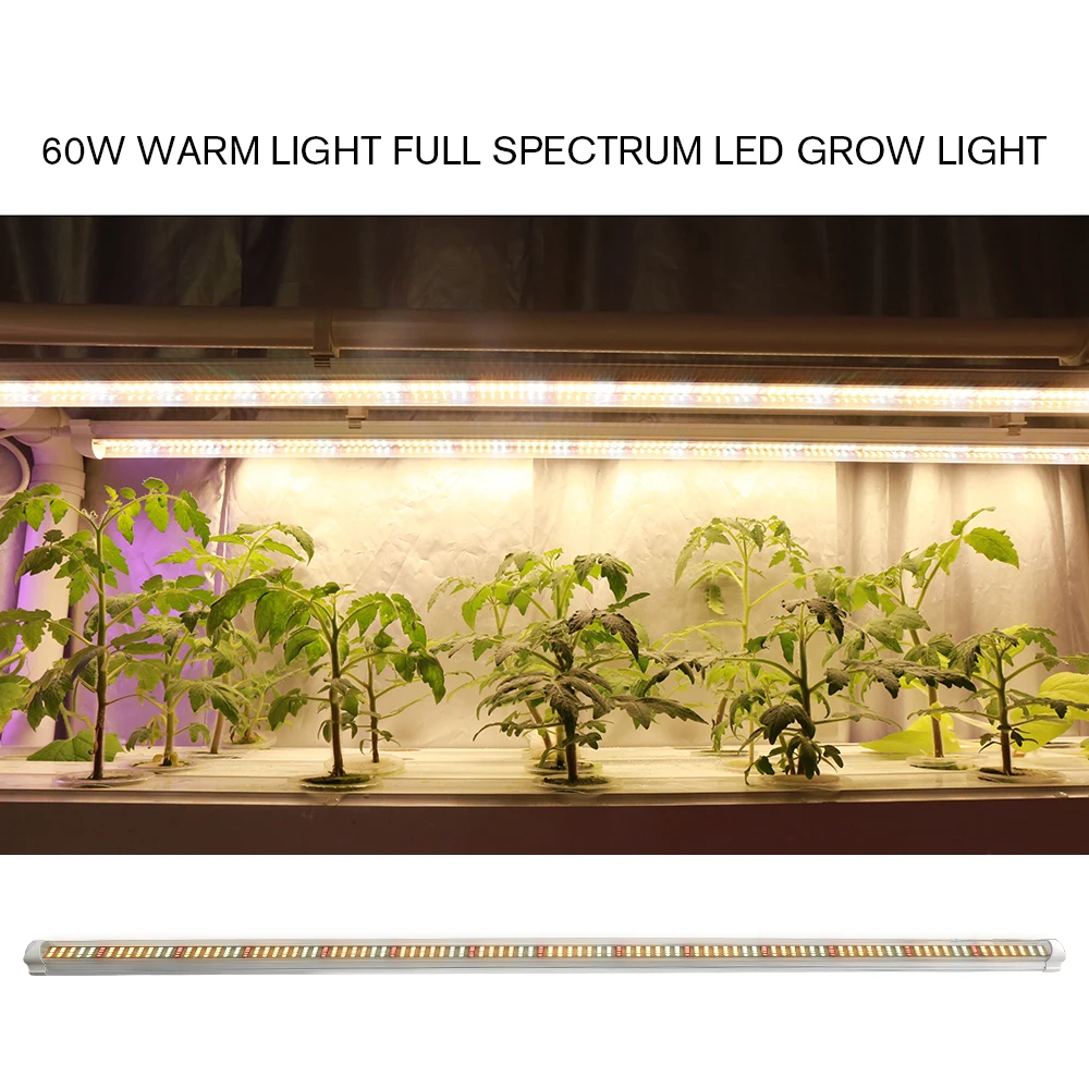 Imagem -05 - Barra Led de Espectro Completo Crescer Luzes Lâmpada Phyto Vegetal Hidroponia Legumes Mudas Estufa Tubo t8 120cm