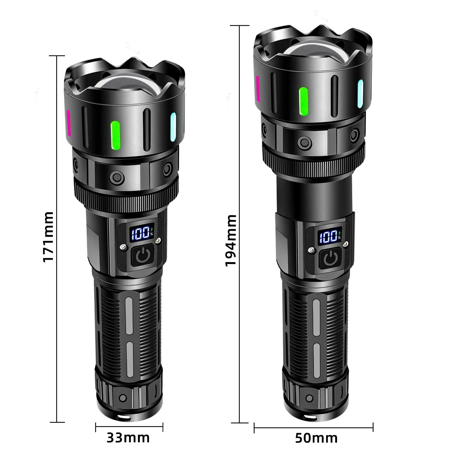 Imagem -03 - Usb de Alta Potência Lanterna Led Recarregável 10000 Tocha Ultra Poderosa Lâmpada do Exército Lanterna Tática Caça Acampamento Fluorescência Levou