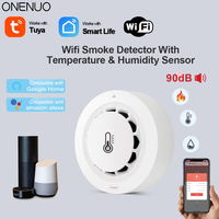 Tuya WiFi Smoke Alarm Temperature And Humidity Detection 3 In1 Fire Protection Smoke Detector Sensor Smart Life Firefighter