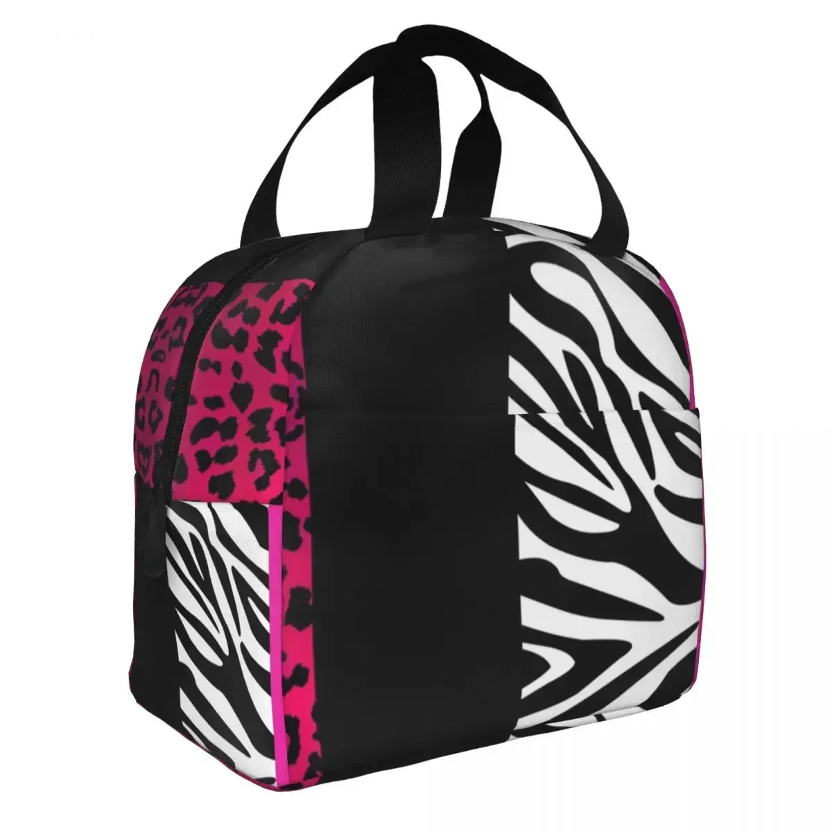 Custom Bag Custom Custom Hot Pink Zebra And Leopard Animal Print Stripes Portable Lunch Box For Leakproof Thermal Cooler Food In