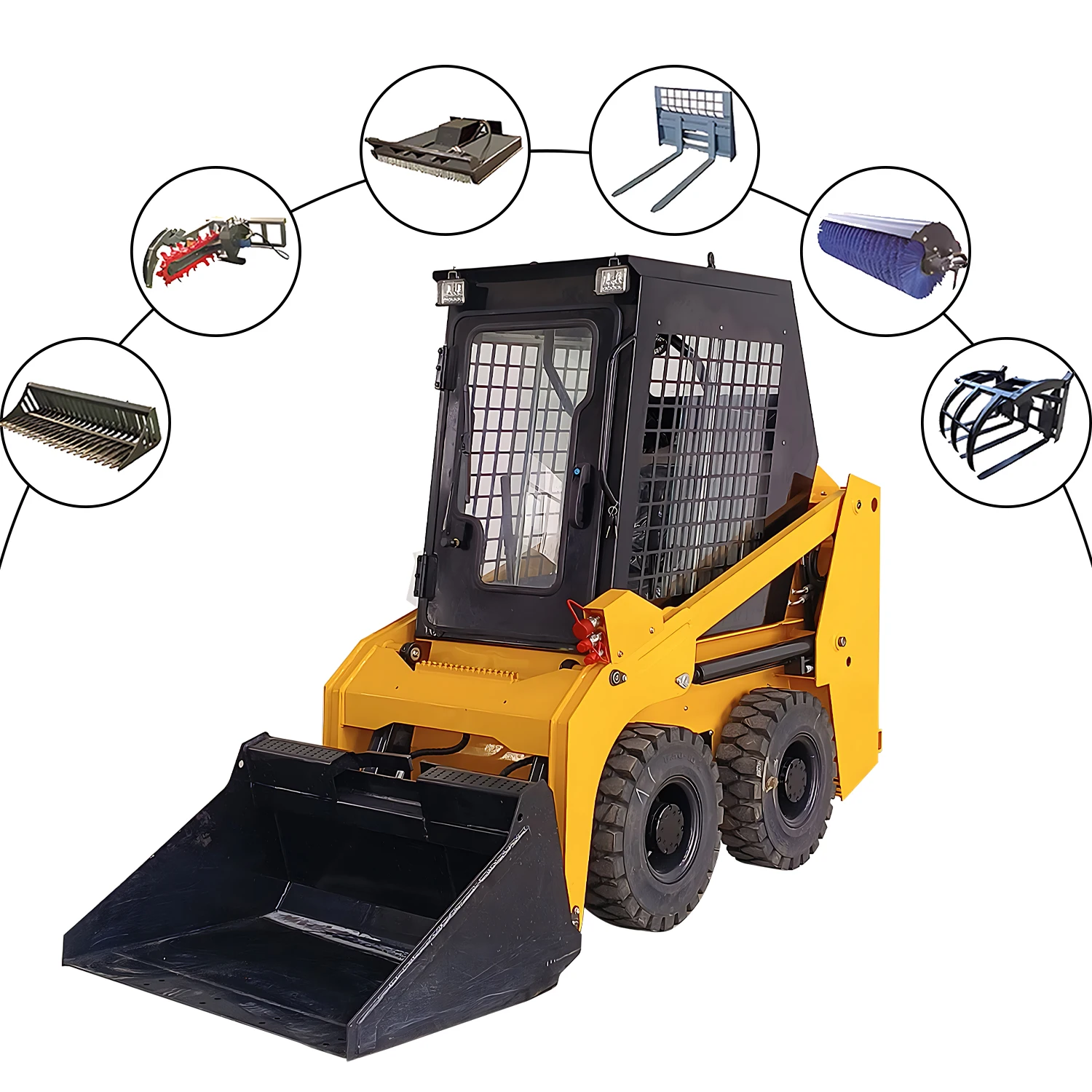 Micro Farm Use Mini Loader Crawler Track Skid Steer Mulcher Mini Skid Loader Steer Loader