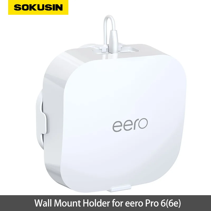حامل تثبيت على الحائط من SOKUSIN لجهاز eero Pro 6 على الحائط متوافق مع دعامة إدارة الكابلات eero Pro 6e، حامل جهاز التوجيه الآمن