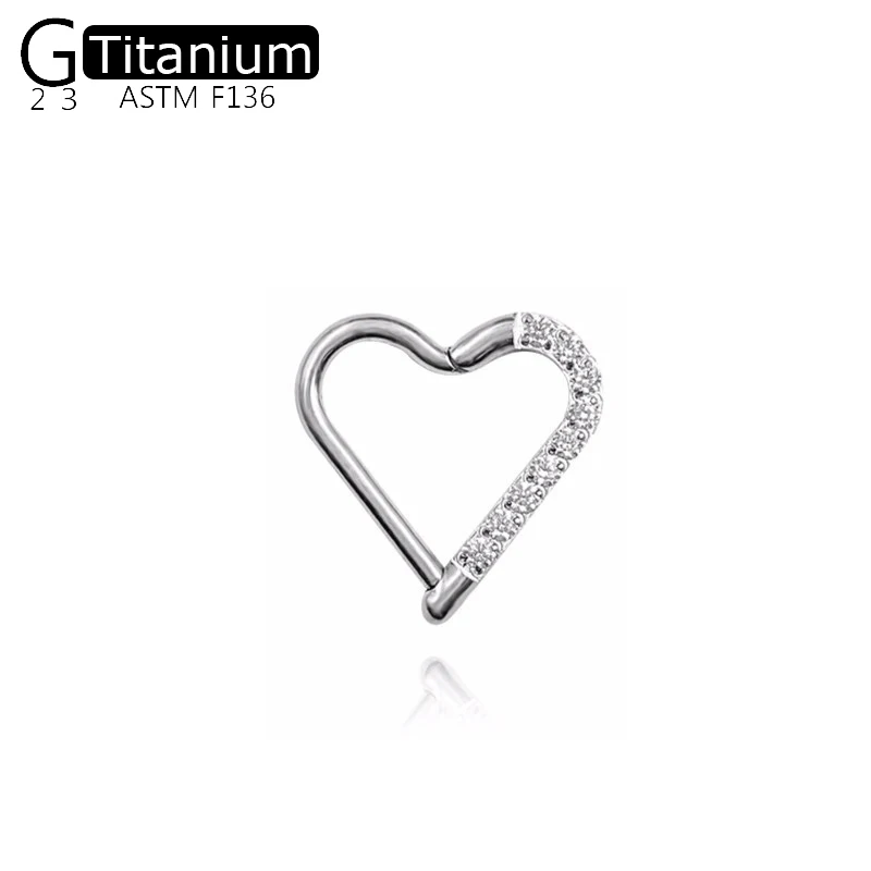 G23 Titanium Earrings With Half Ring Of Zircon For Left And Right Ears Piercing Jewelry Neutral Versatile Banquet Nose Ring