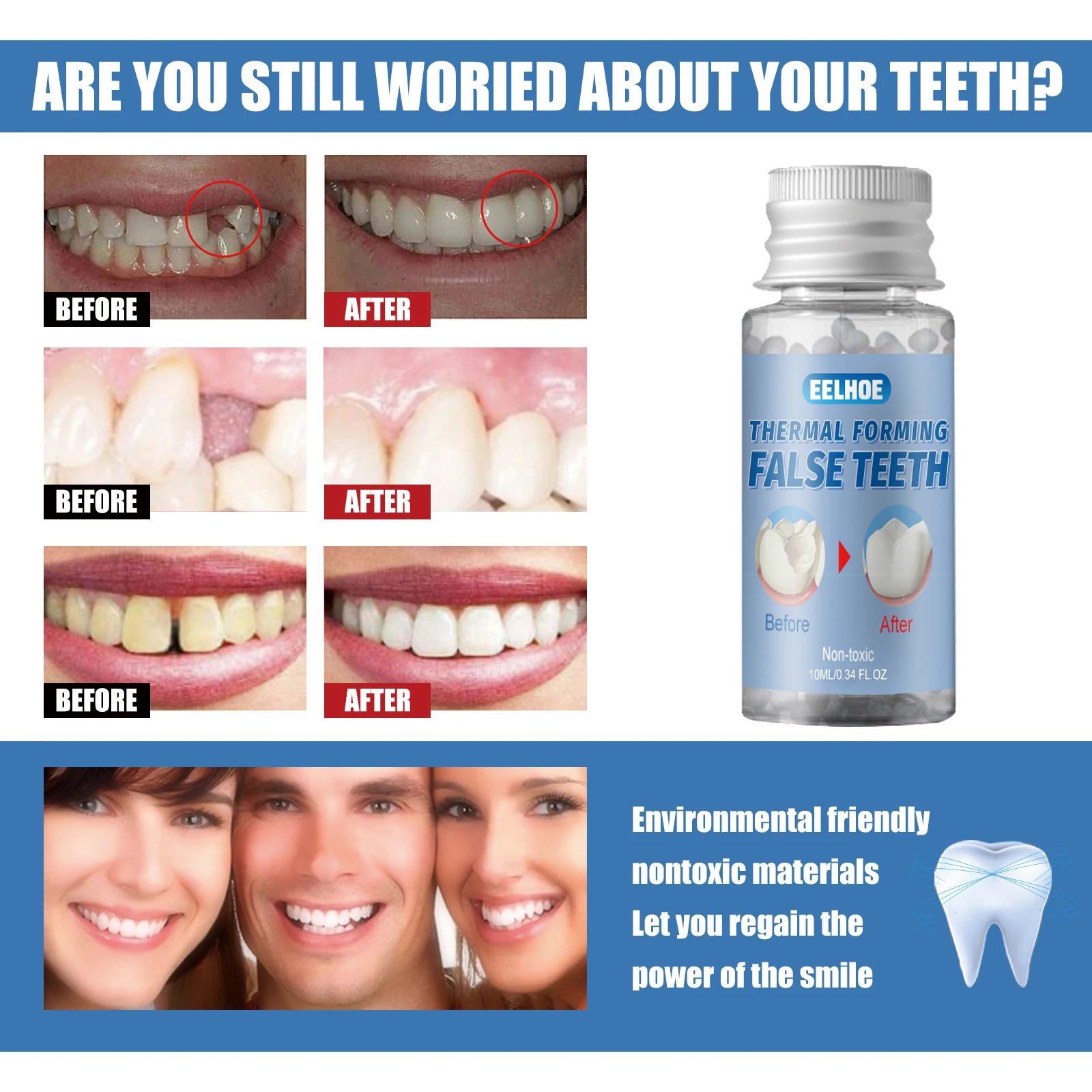 Temporary Teeth Repair Falseteeth Glue Resin Tooth Repair Glue Teeth Gaps Filling False Teeth Solid Glue Safety Dental Supplies