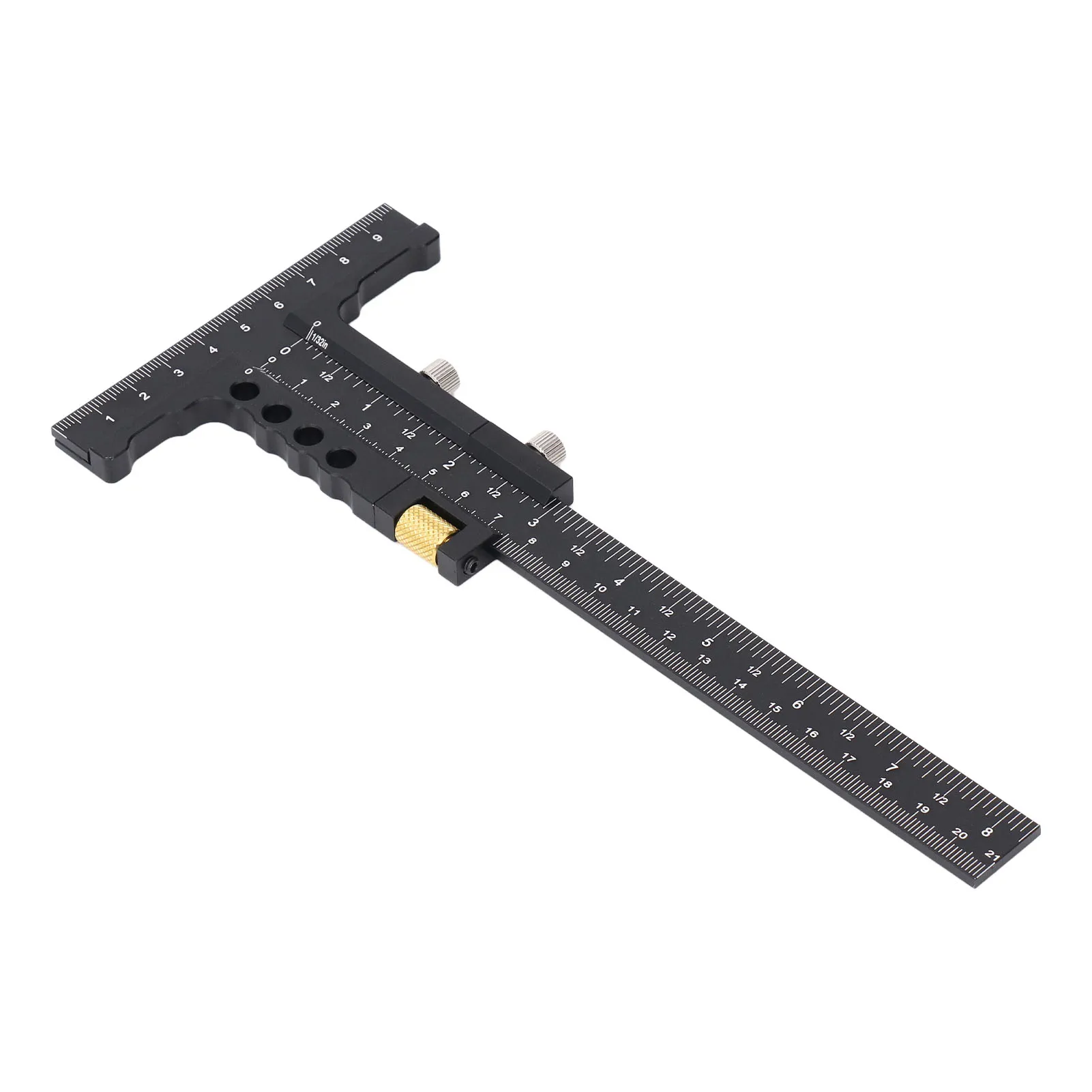 Alat Ukur Scriber Kayu Multifungsi Penggaris T Persegi Paduan Aluminium Pengukur Garis Penanda Pertukangan