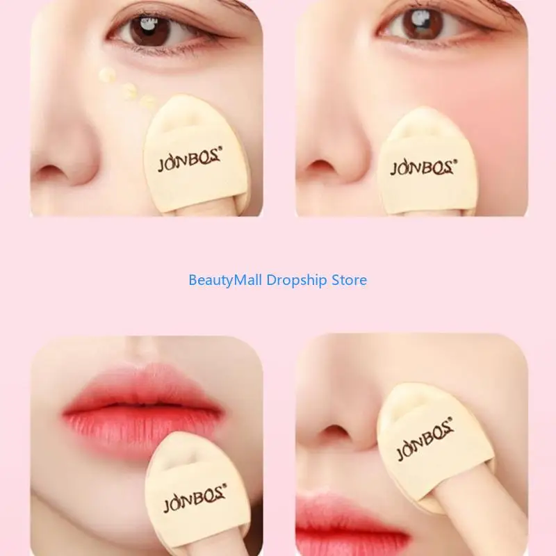 40JD 2pcs Mini Powder Sponges Puff Makeup Pads Quick and Easy Application