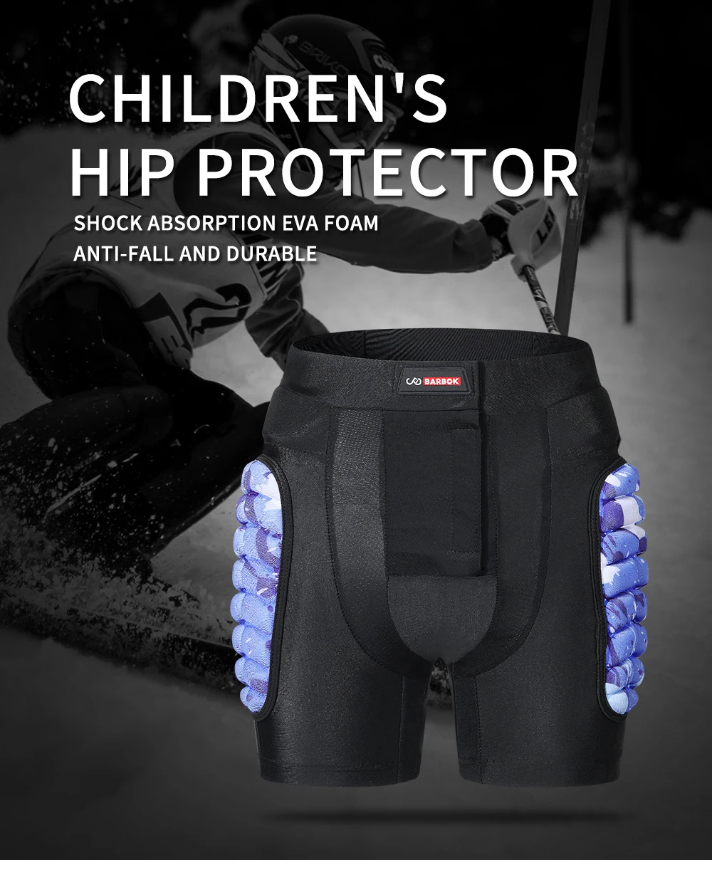 Freeshipping S-L Child Outdoor Sports Ski Skate Snowboard Protection Skiing Protector Skating Protective Hip Padded Shorts