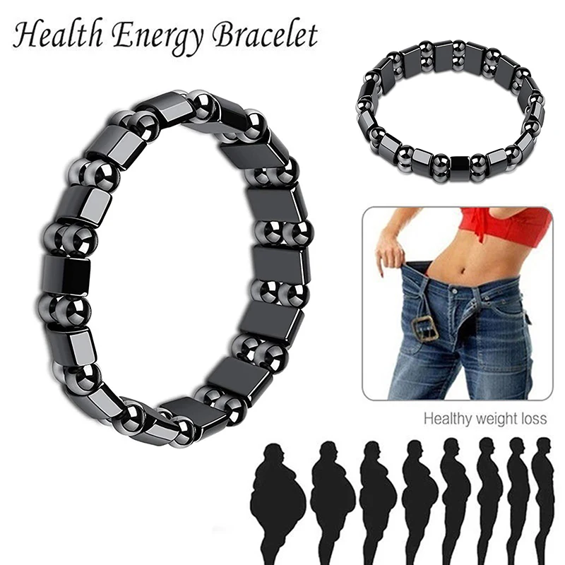 Magnetic Weight Loss Effective Anklet Bracelet Black Gallstone Hematite Stimulating Acupoints Therapy Arthritis Pain Relief