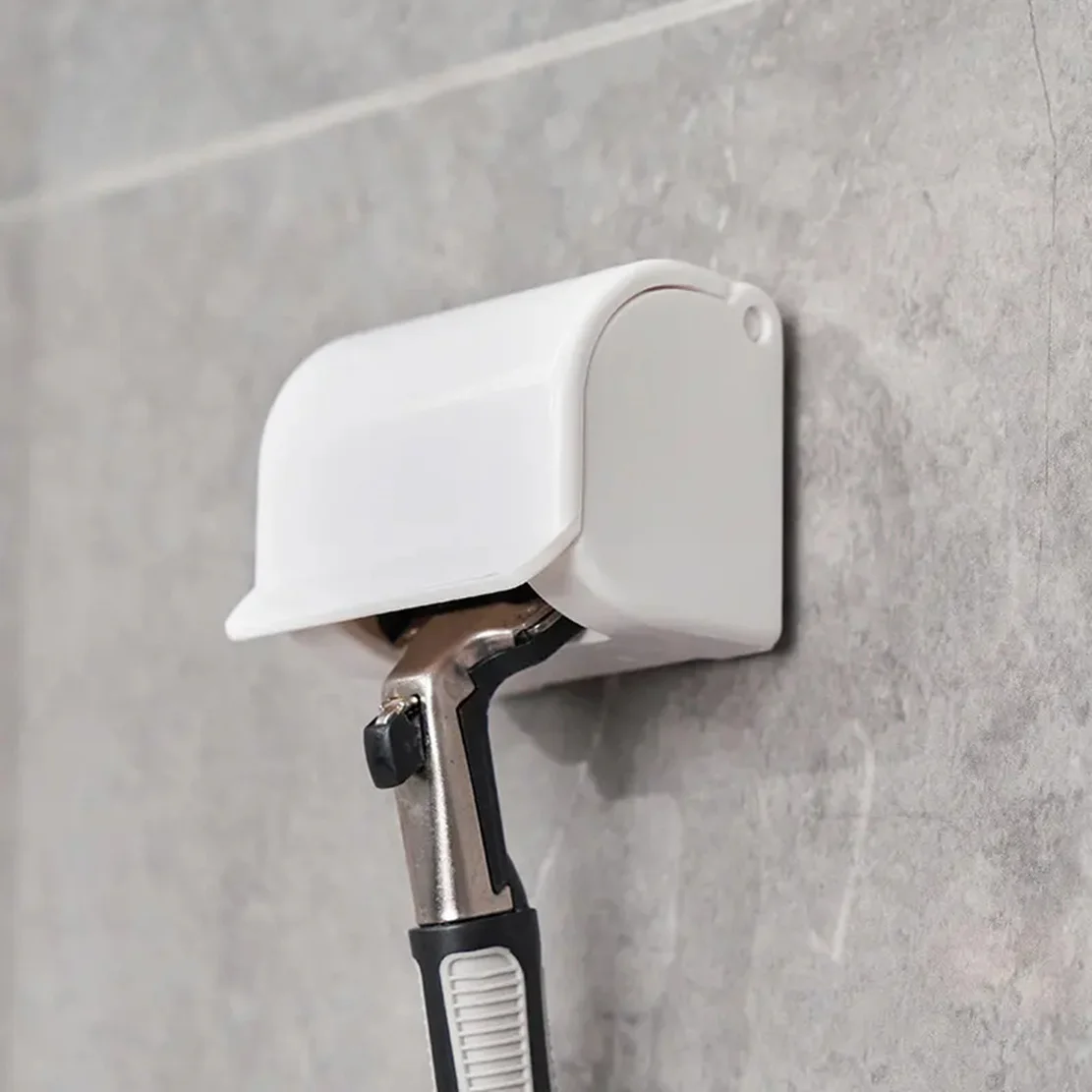 Wasserdichter und staubdichter selbstklebender Rasiererhalter zur Wandmontage im Badezimmer für die Dusche, Hakenständer, Gillette-Rasierer, Rasierhalter – Detail 2