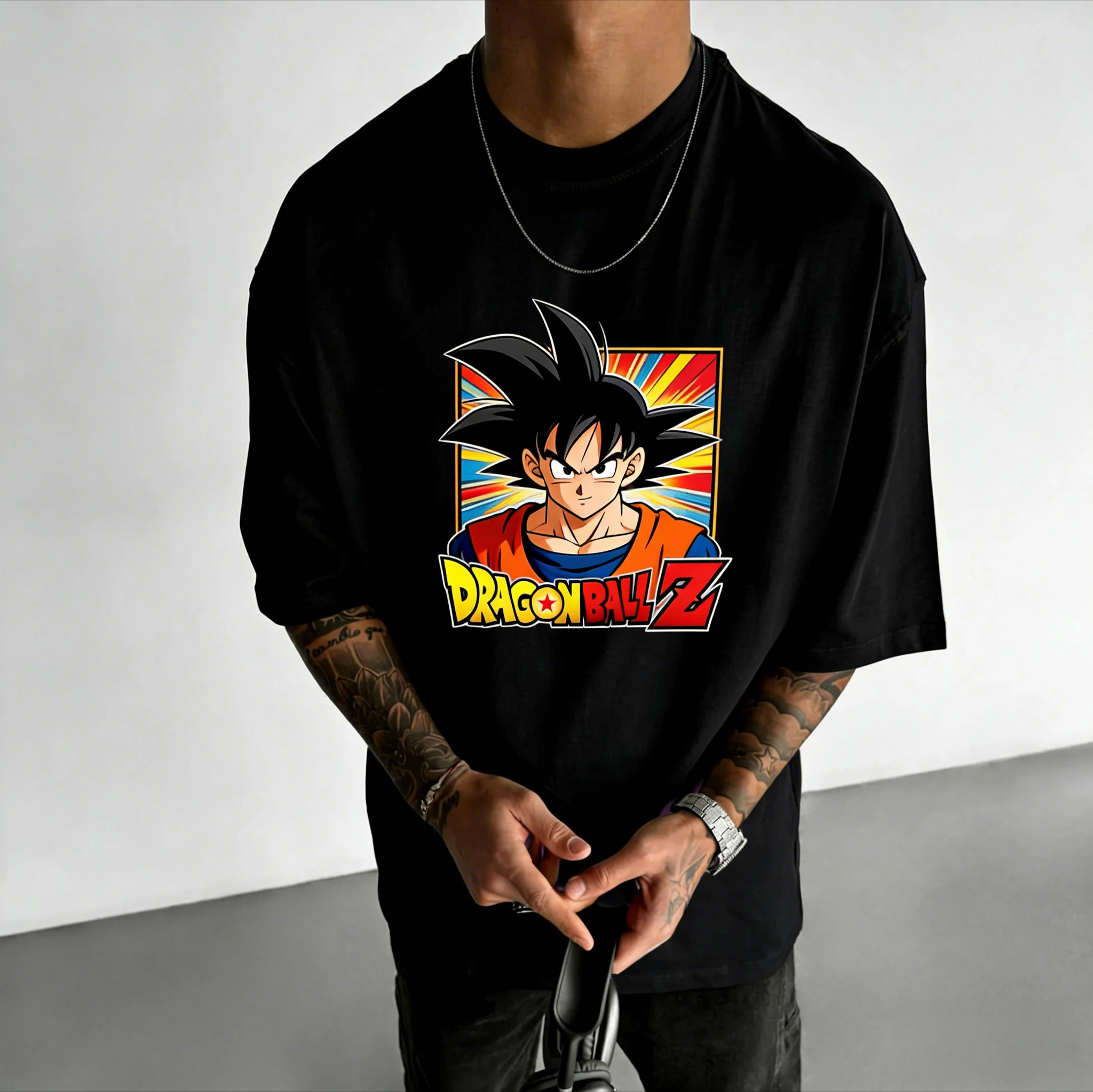 New Dragon Ball Anime Goku Round-neck Short-sleeved 2026 Summer American Men's Loose and Breathable Sports Cotton T-shirt