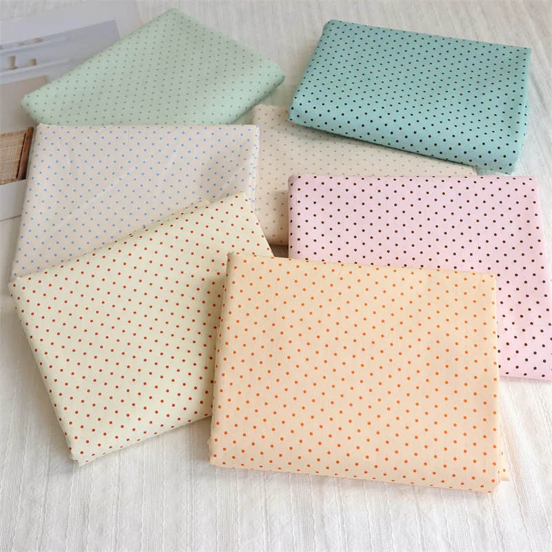 Tela Popelina Clásica de 140x50cm con Estampado de Lunares, 100% Algodón, para Ropa Infantil, Coleteros y Manualidades DIY