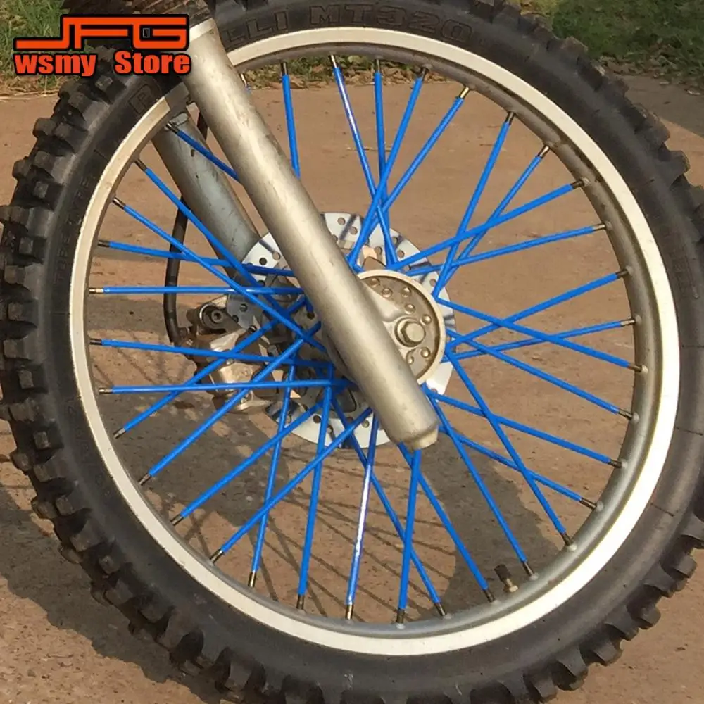 72 PCS Mototrcycle Universal Dirt Bike Wheel Spoke Skins Enduro Off Road Rim For Honda YAMAHA Kawasaki Suzuki Husqvarna CRF