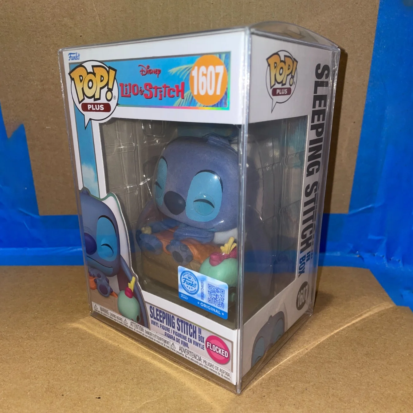 ¡FUNKO Pop! Plus Sleeping Stitch en caja 1607 (flocado) figura Disney Anime Lilo & Stitch juguete para regalo coleccionable de edición limitada