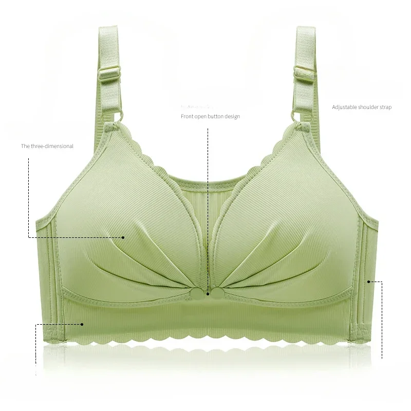 Maternity & Nursing Bra with Anti Sagging, No Steel Ring Thin and Breathable Design Nursing Bra Wirefree Breastfeeding