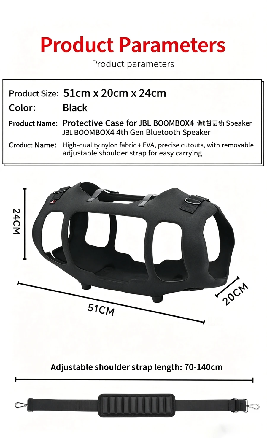 for JBL BOOMBOX4 Speaker Portable Protect Case BOOMBOX 4 Gen Audio Carrying Storage Protect Cover