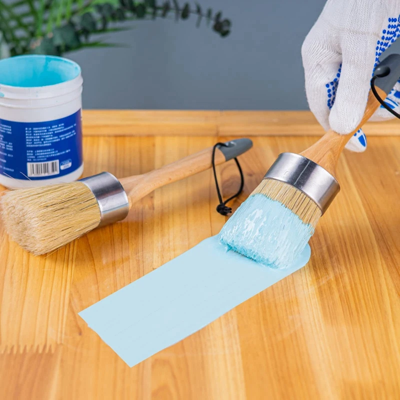 مجموعة فرش طلاء الطباشير البيضاوية المستديرة مكونة من 5 فرش ، طلاء الطباشير ، لجميع الطلاء والصبح