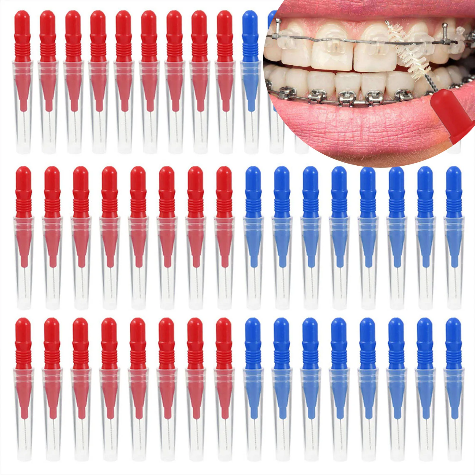 50 to 100Pcs Interdental Brushes Health Care Tooth Escova Interdental Cleaners Orthodontic Dental Teeth Brush Oral Hygiene Tool